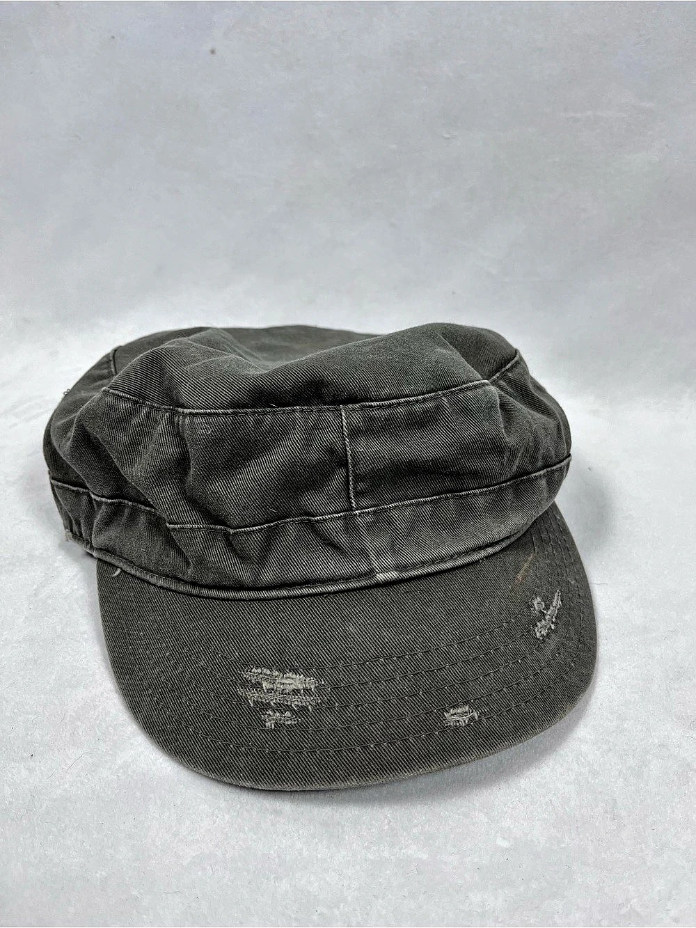 DPC Dorfman Pacific Co Distressed Military Cadet Hat Army Cap Gray OSFM
